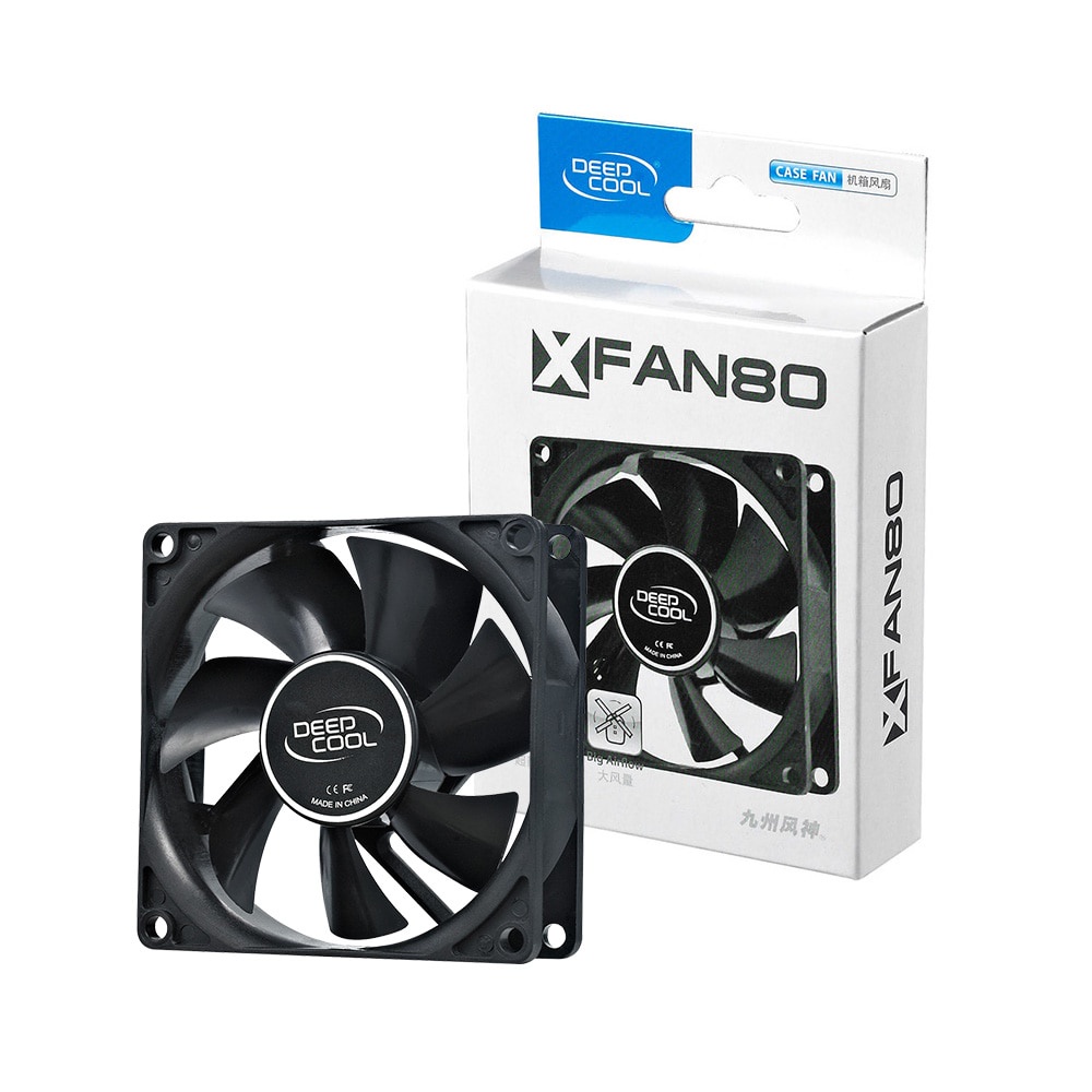 DeepCool XFan 80 Case Fan Black Desktop PC Computer Chassis Fan CPU ...