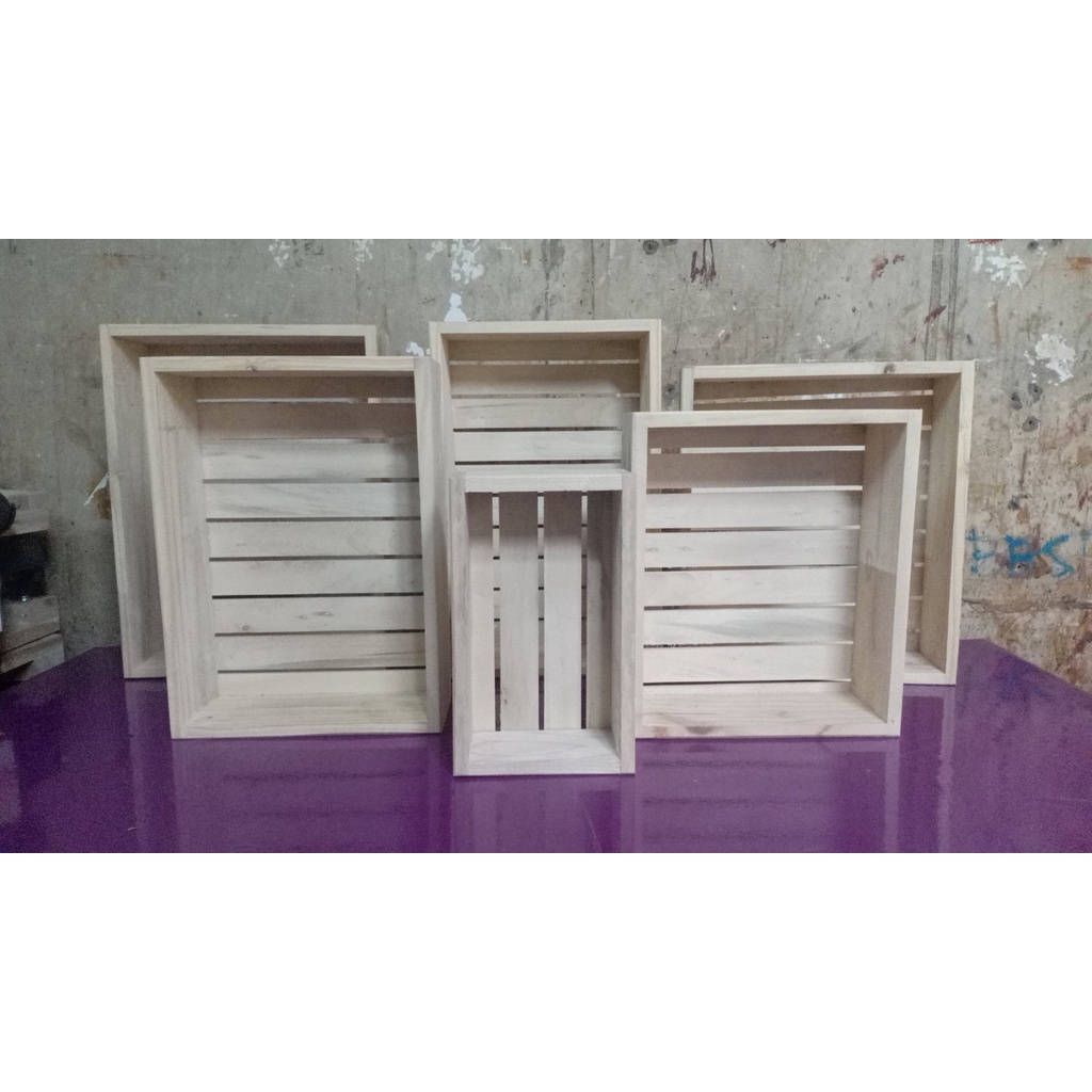 Rectangular wooden crate 16x10x4 | Shopee Philippines
