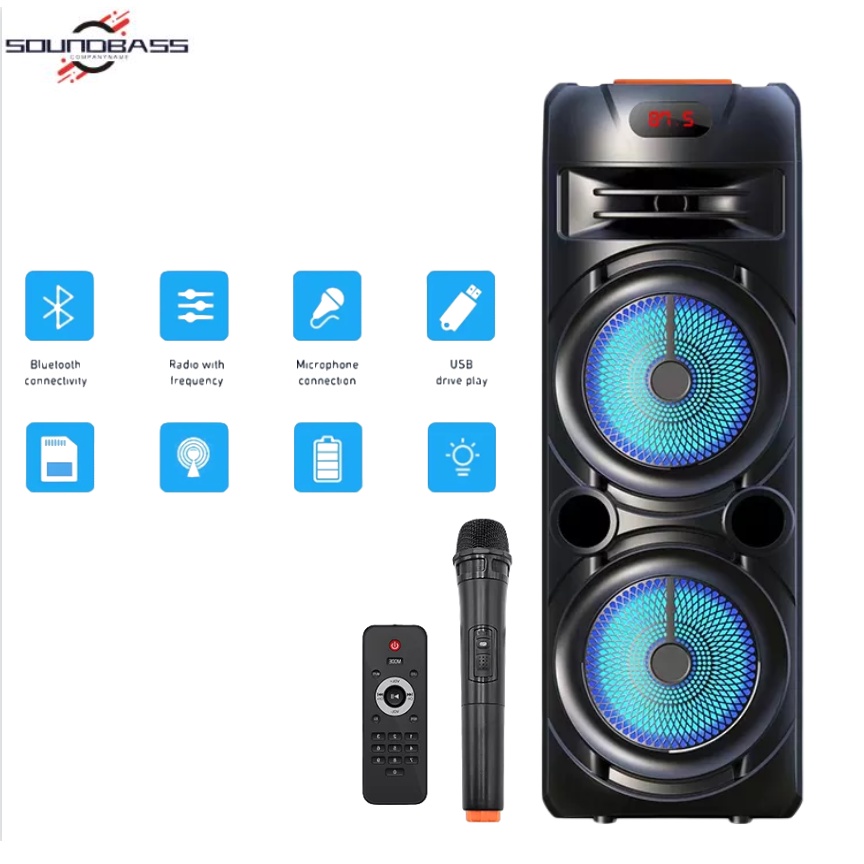17Inches Big Heavy Portable Dual Karaoke Wireless Bluetooth Speaker ...