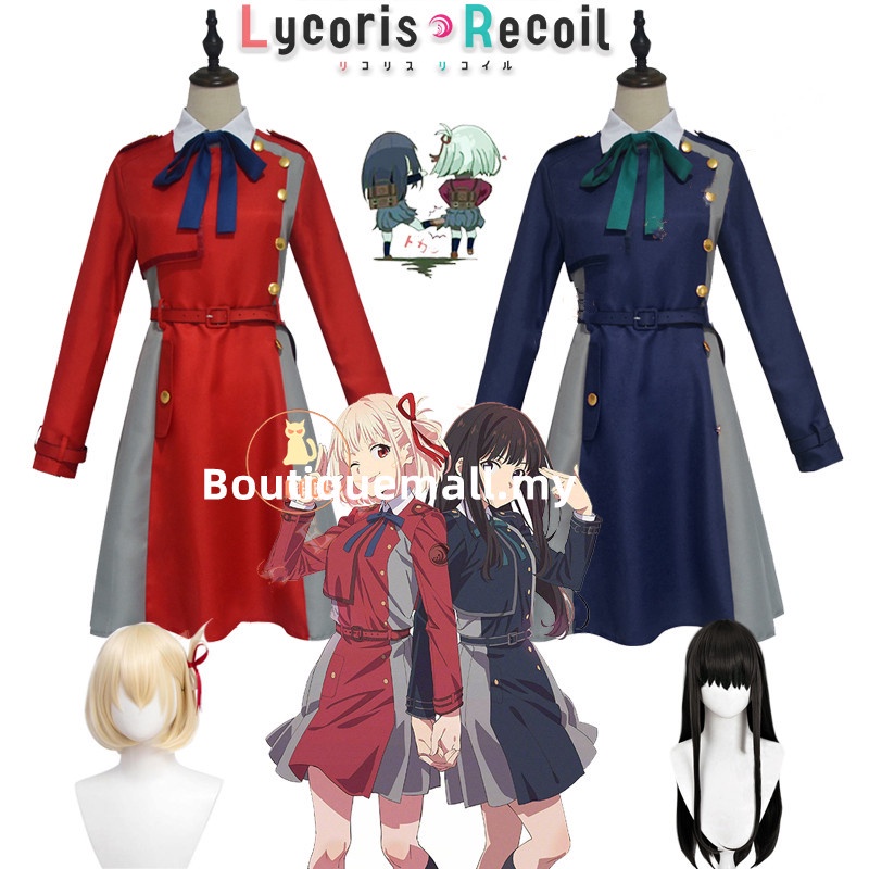 Anime Lycoris Recoil Nishikigi Chisato Inoue Takina Cosplay Costume Red ...