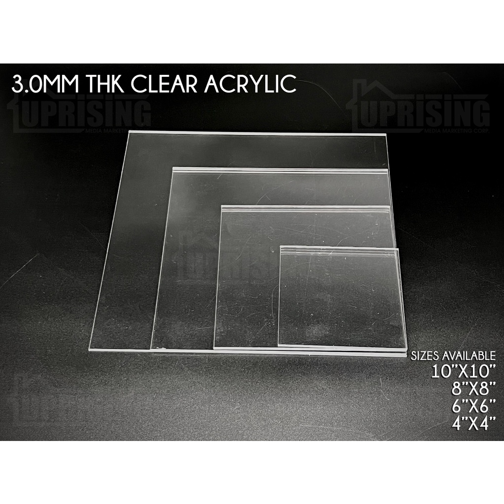 3mm Clear Acrylic Sheet Pre-Cut/Customized/Personalized Size | Shopee