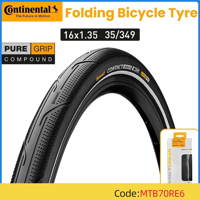 Continental Bike Tire Contact Urban 16 X 1.35 35/349 Folding Bicycle