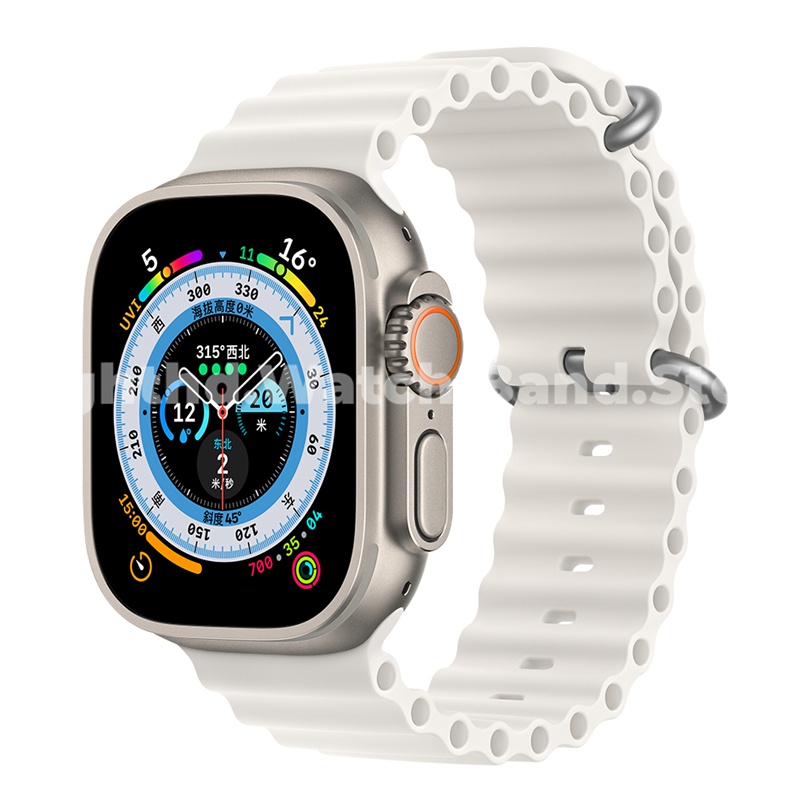 Silicone Ocean Band For Apple Watch Ultra 2 Ultra Series 9 8 7 6 SE 5 4