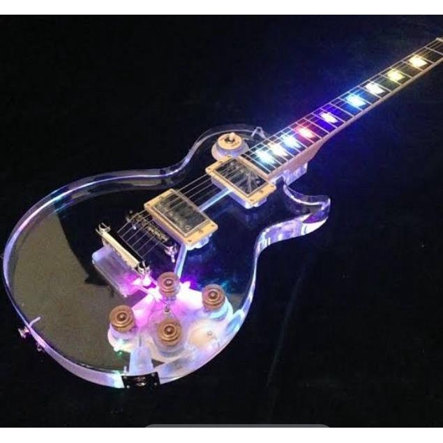 Classic Gibson Les Paul Standard Acrylic Body Guitar White Transparent ...