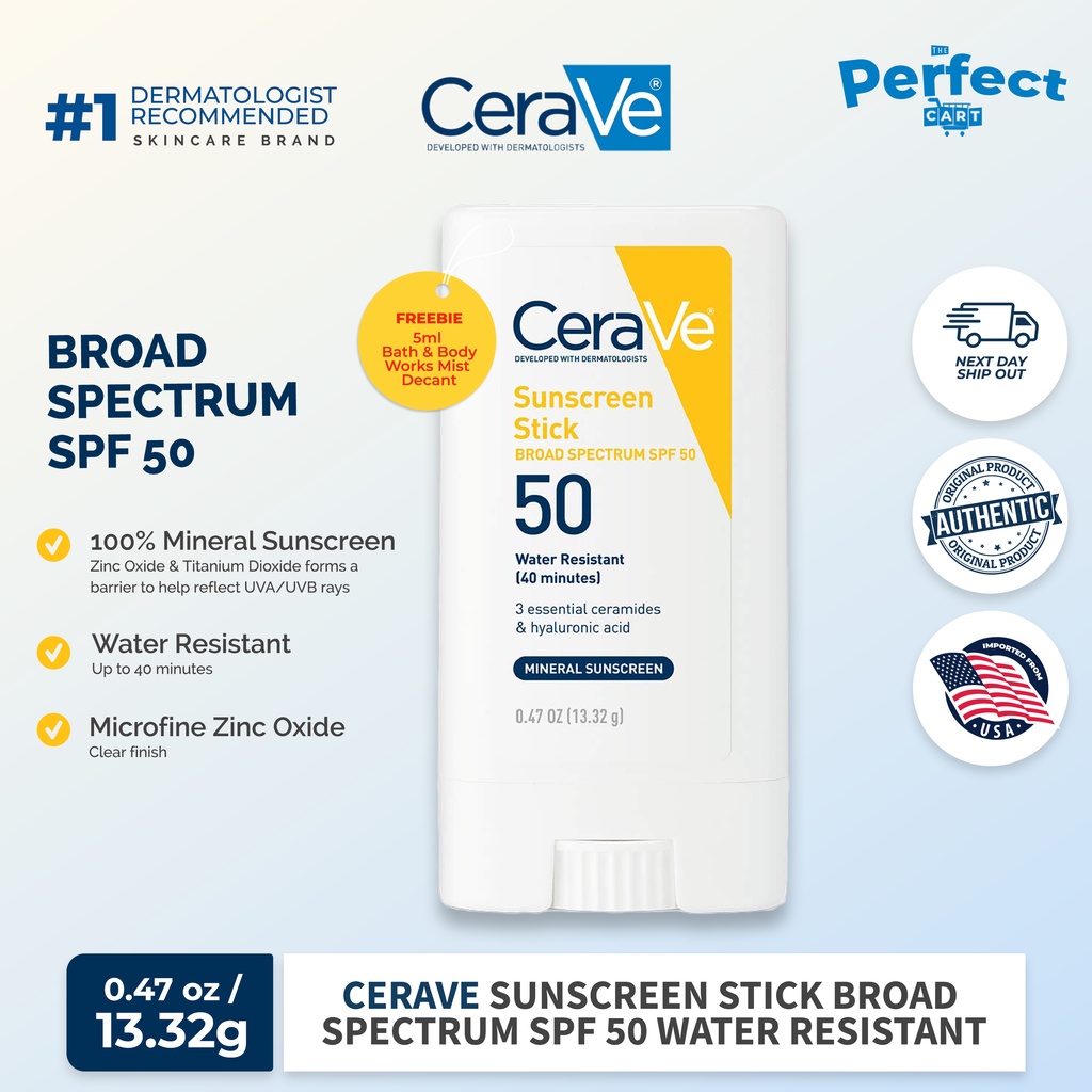 Cerave Sunscreen Stick SP50 0.47 Oz (13.32g) | Shopee Philippines