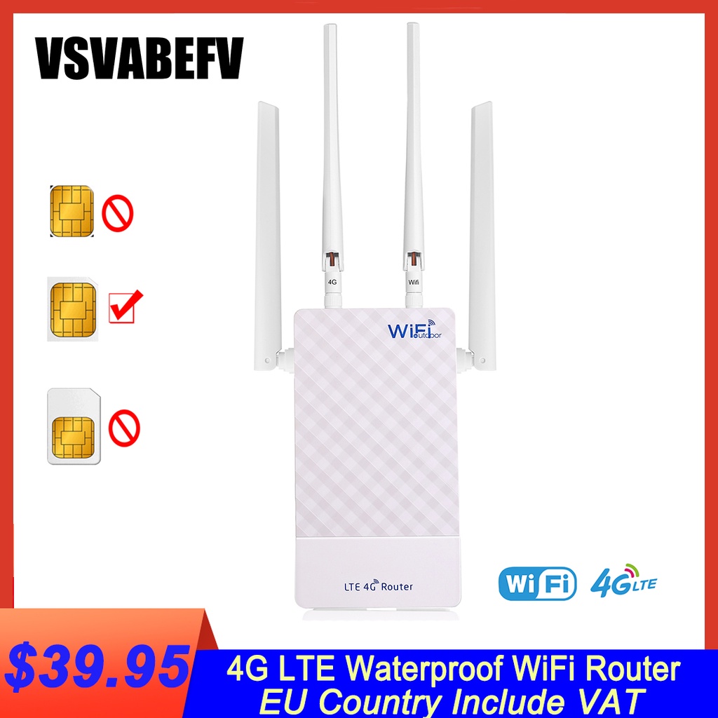Outdoor Router 4G LTE SIM Card Waterproof WiFi Router Port Forwarding