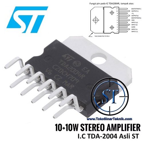 Tda 2004 Genuine (20W Stereo IC Amplifier) 2x10W ST Original Good ...