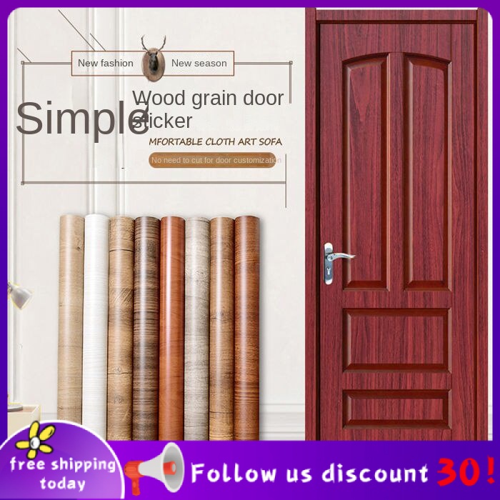 Se7ven+ Waterproof wood grain door sticker thickened wood door ...