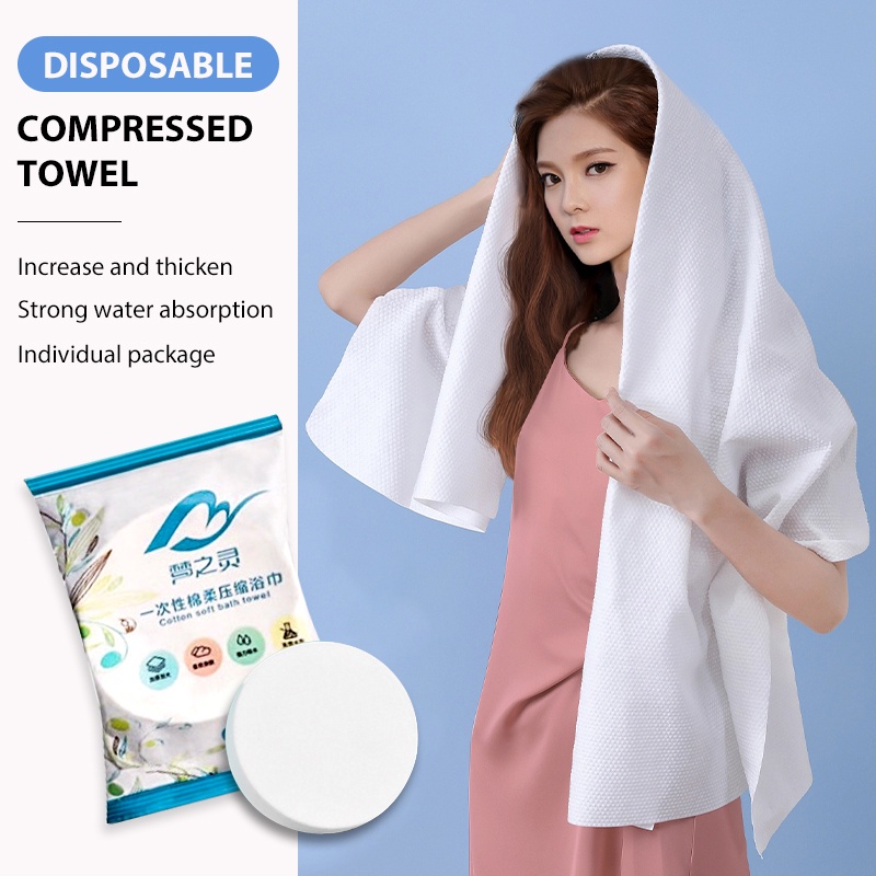 10pcs 70x140cm Compressed Bath Towel Travel Pack Face Towel Cotton