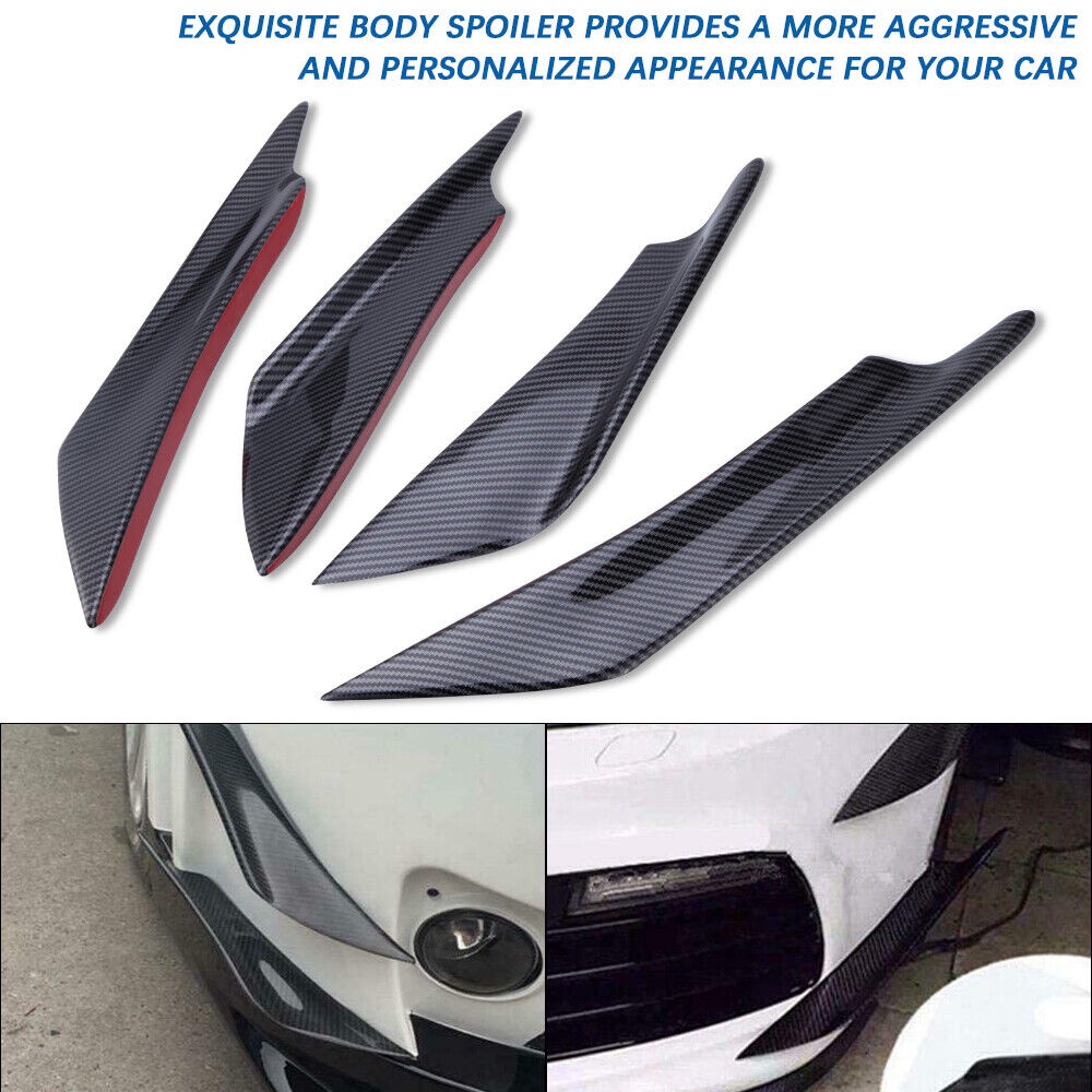 LANTOP 4PCS For Mitsubishi Lancer EVO 2002-2017 Car Front Bumper Canard ...