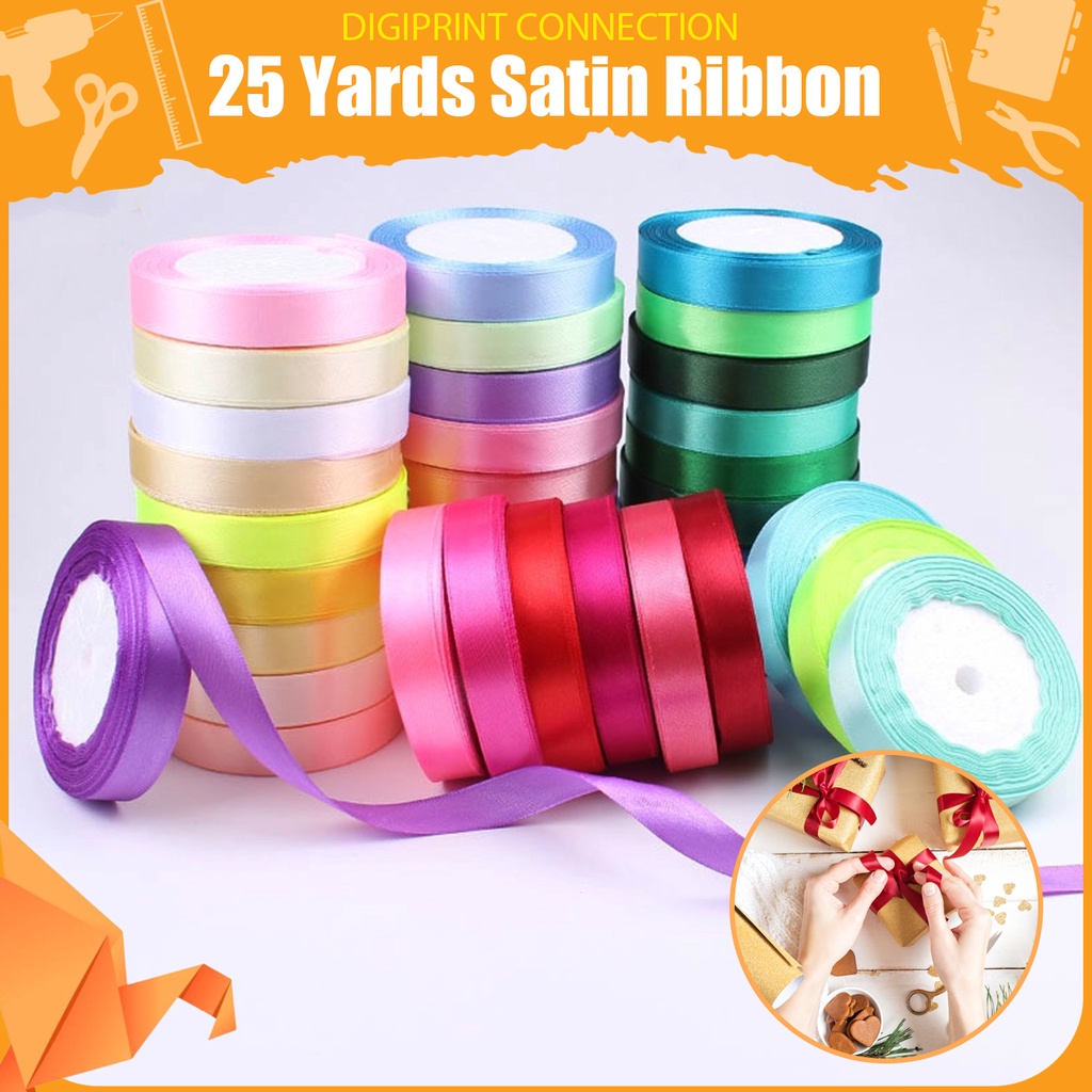 25Yards Satin Ribbon Roll 10mm / 20mm High Quality Ribbon for you gift ...