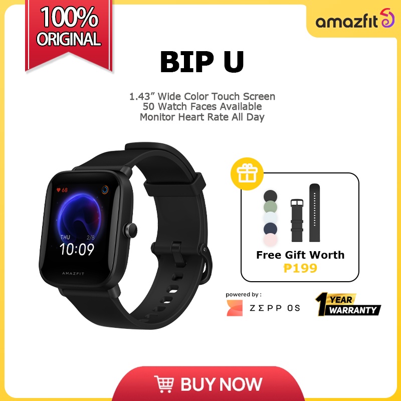Zepp Amazfit BIP U Zepp OS SmartWatc Touch Screen/5 ATM Waterproof/50