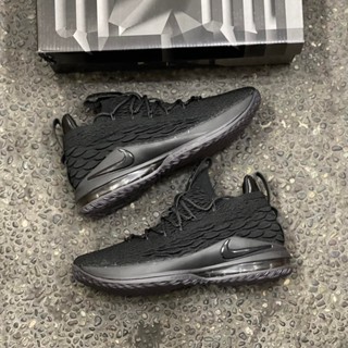 Lebron 15 low all on sale black