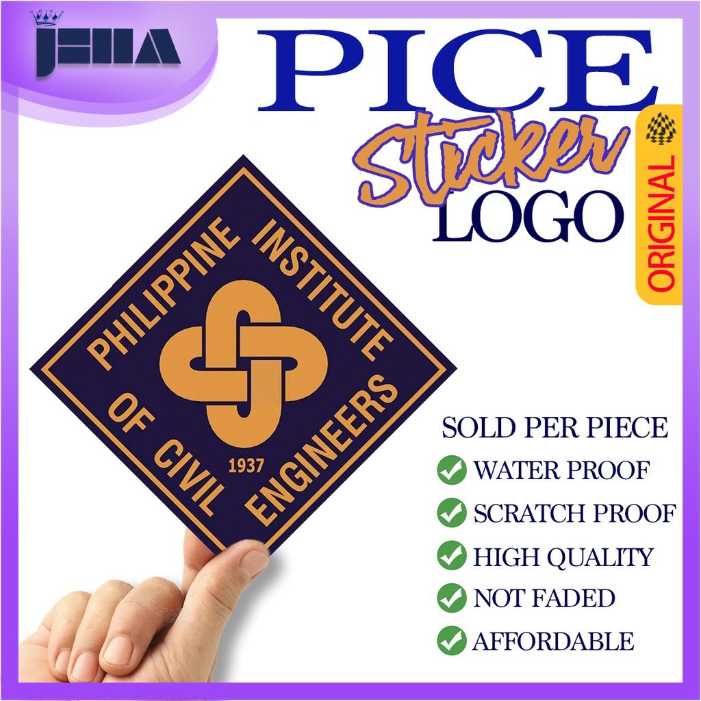 Vinyl Stickers PICE Philippine Institute of Civil Engineer Logo