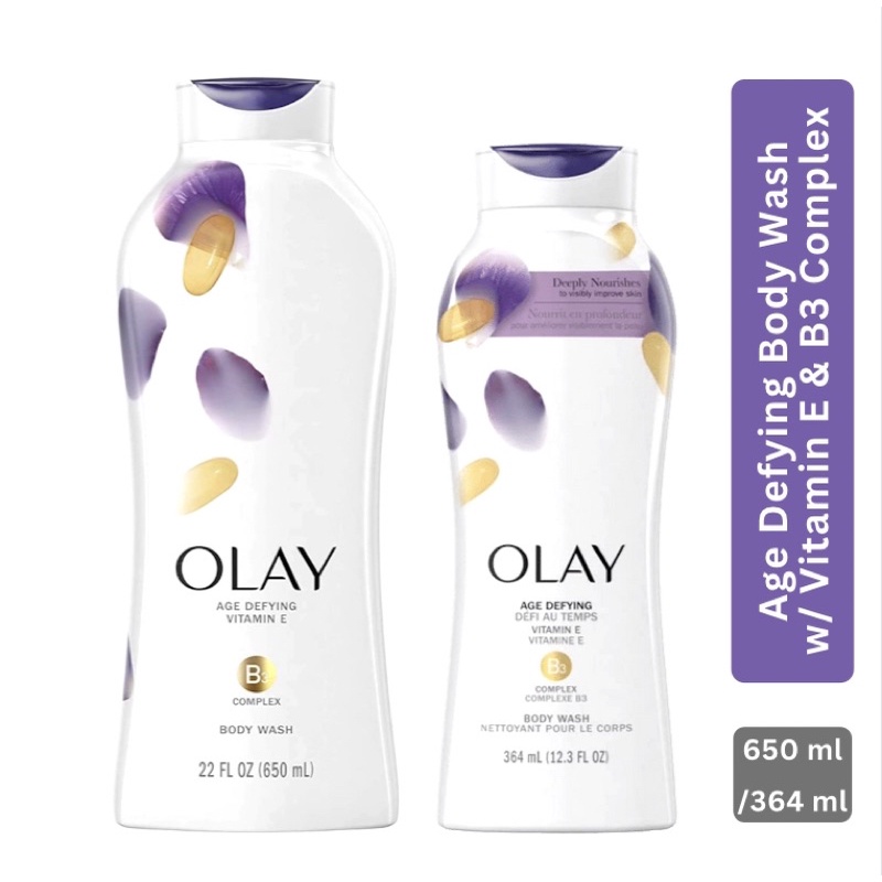 Olay Age Defying Body Wash With Vitamin E & B3 Complex, 650ml Or 364ml ...