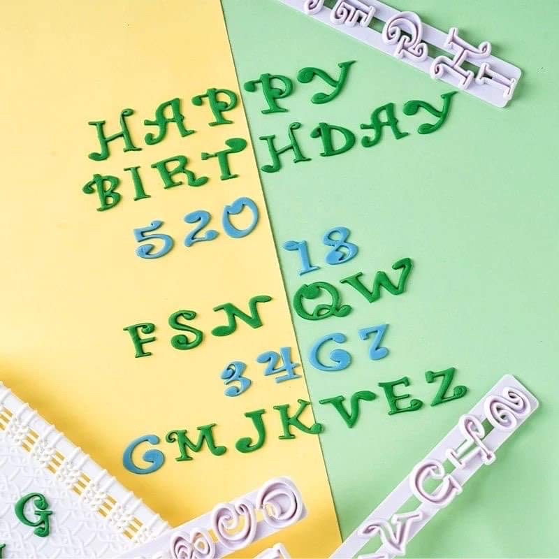 Fondant Cutter Alphabet Cutter Cursive Alphabet Cutter Letter Cutter Alphabet Press Number