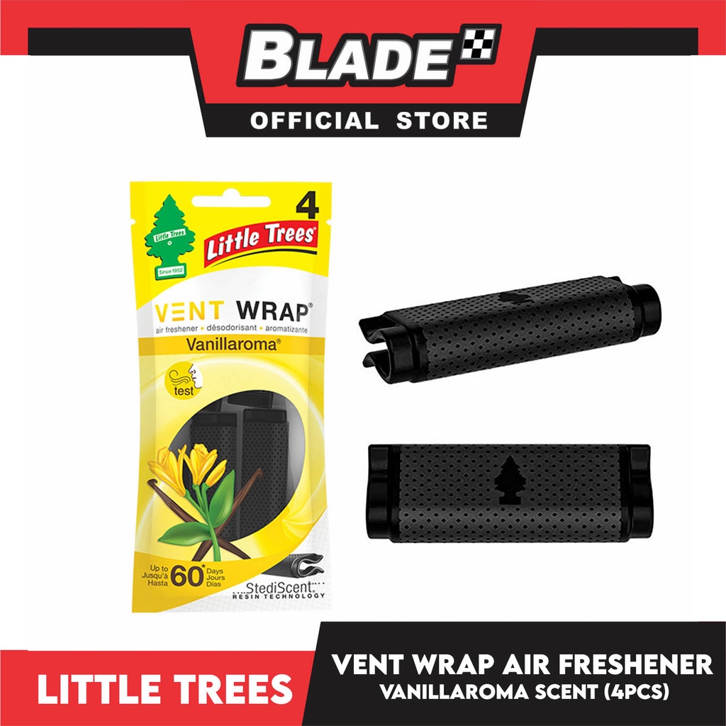 Little Trees Vent Wrap Air Freshener 4pcs (Vanillaroma) Provides Long
