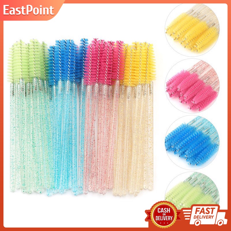 50 Pcs/Pack Spoolie Brush Eyelash Brush Comb for Eye Lash Extensions