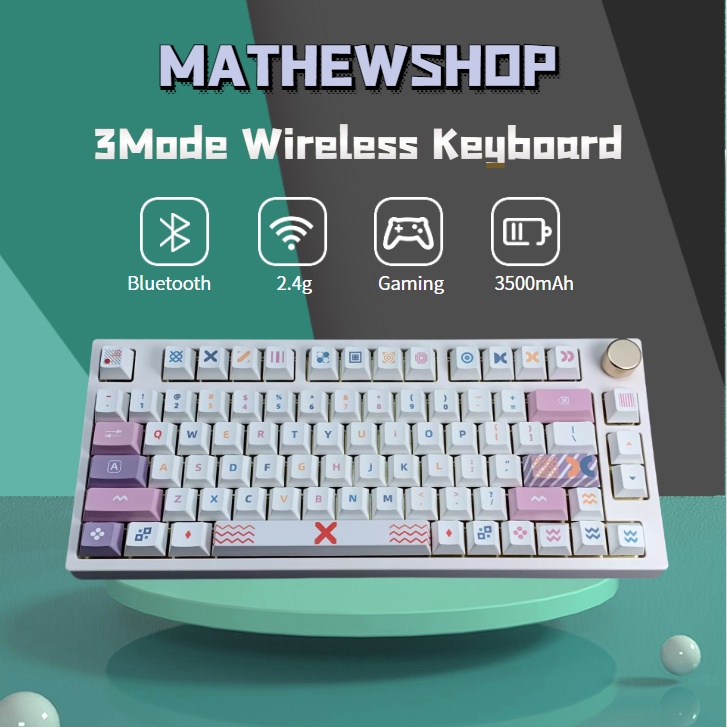 【BEST SELLER】 MATHEW TECH MK80 Memphis RGB Hotswappable mechanical
