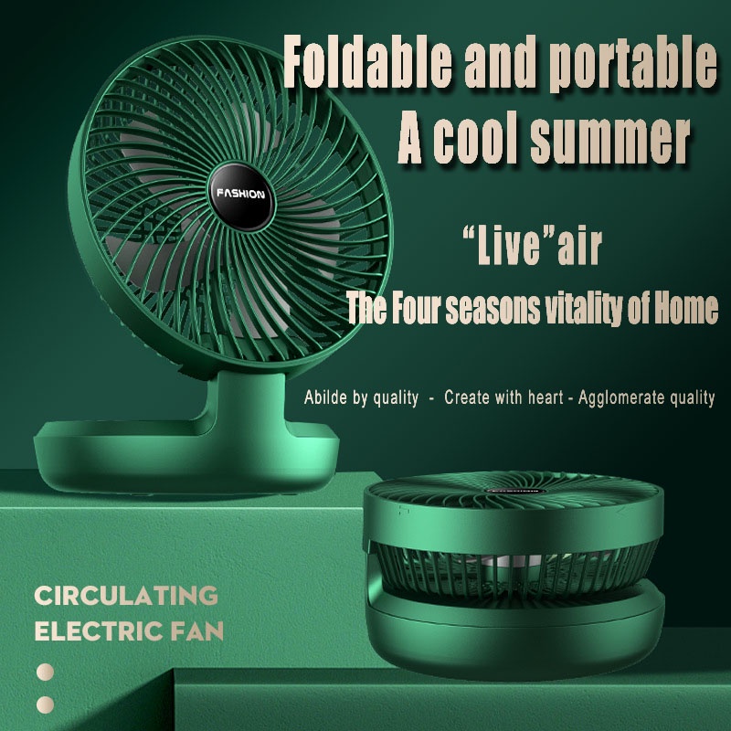 8inch USB Rechargeable Fan Mini Electric Fan Portable Desktop Stand Fan