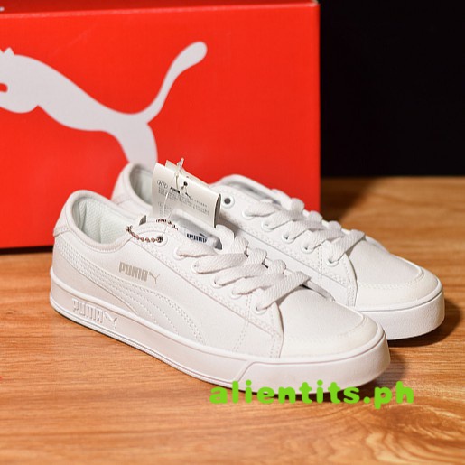 puma smash vulc white sneakers
