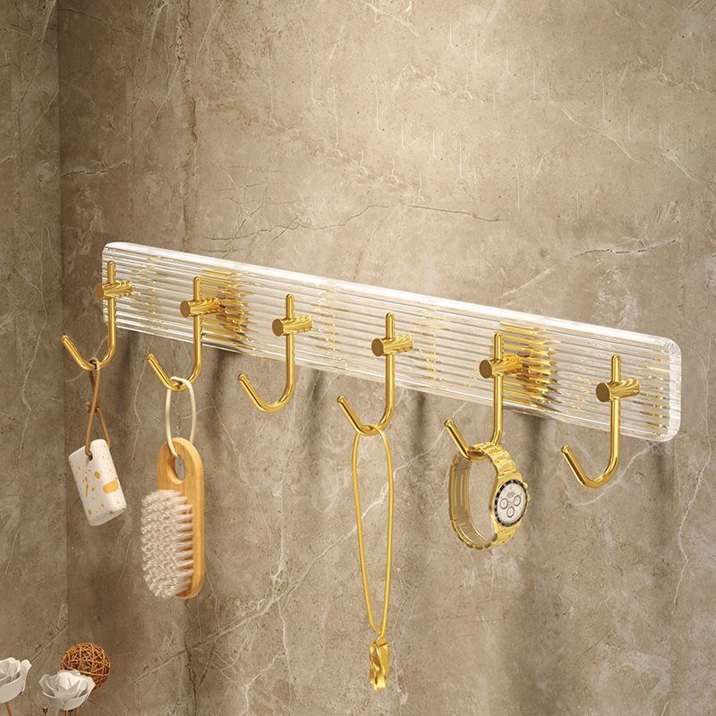 KONG Acrylic Wall Hook Luxury Gold Bathroom Hook Hanger Fitting Room Door Hooks Restroom Toilet ...