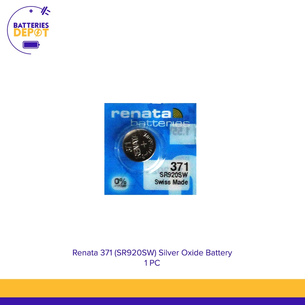 Batterie Orologi Gioielli Confezione Da 50 Batterie Renata 371 SR920SW - Made In Svizzera, Senza Mercurio, Ossido D'argento, Moneta/button Cell Pile A Bottone 50 Pezzi - Foto 7