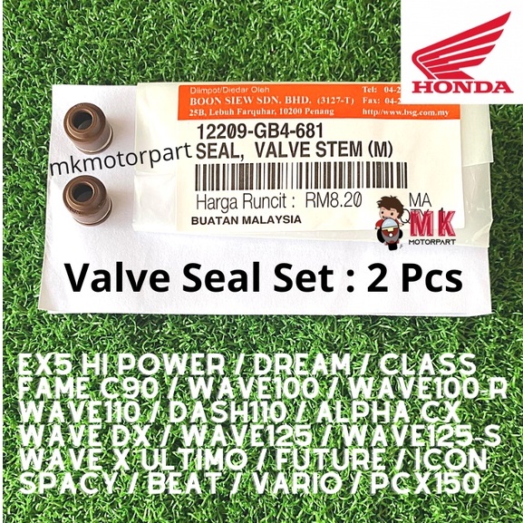 2Pcs VALVE SEAL SET EX5 Dream Class Fame Wave 100 R 110 125 S X Ultimo