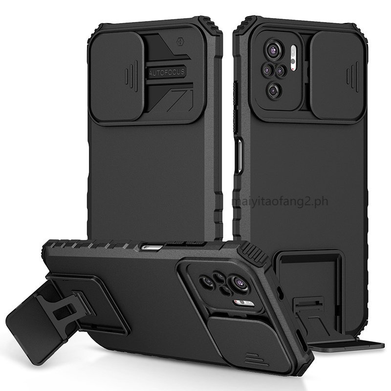 Xiaomi Redmi Note 10s 8 9 9s Note 10 Pro Hybrid Shockproof Armor Stand Case Slide Lens 9265