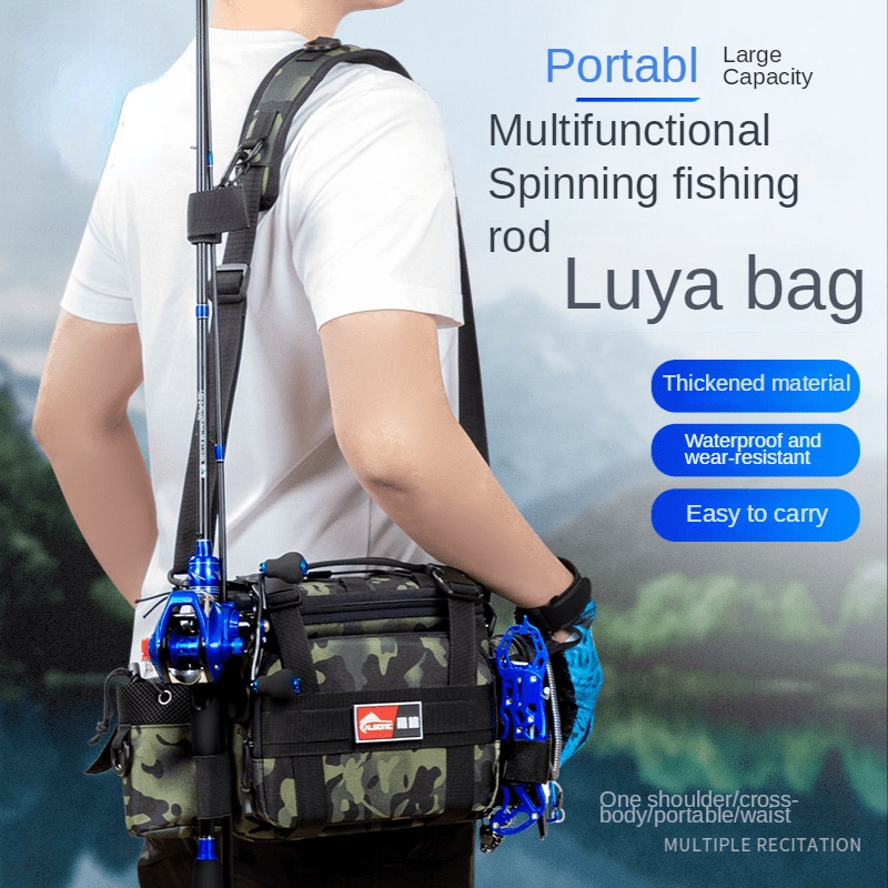 New Fishing Lure Bag Multifunctional Waterproof Layers Fishing Bag Lure  Waist Shoulder Bag Case Reel Lure Storage Bag Fishing Tackle Bag