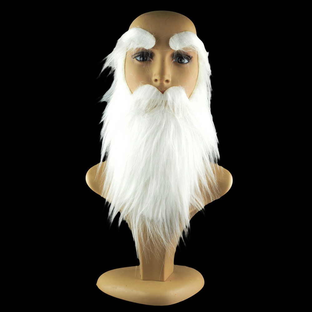 Party performance props Deluxe White Santa Claus white beard white ...