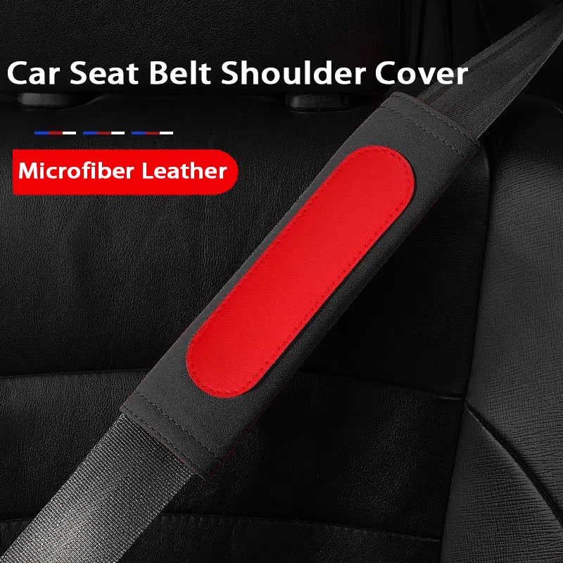 2pcs Car Seat Belt Protective Cover Car Leather suede shoulder pads For