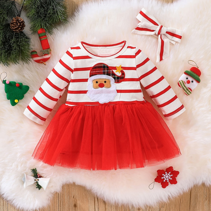 0 3 year Baby Girls Christmas Clothes with Santa Claus Lovely Dress for Toddler Infant Kids Shopee Philippines