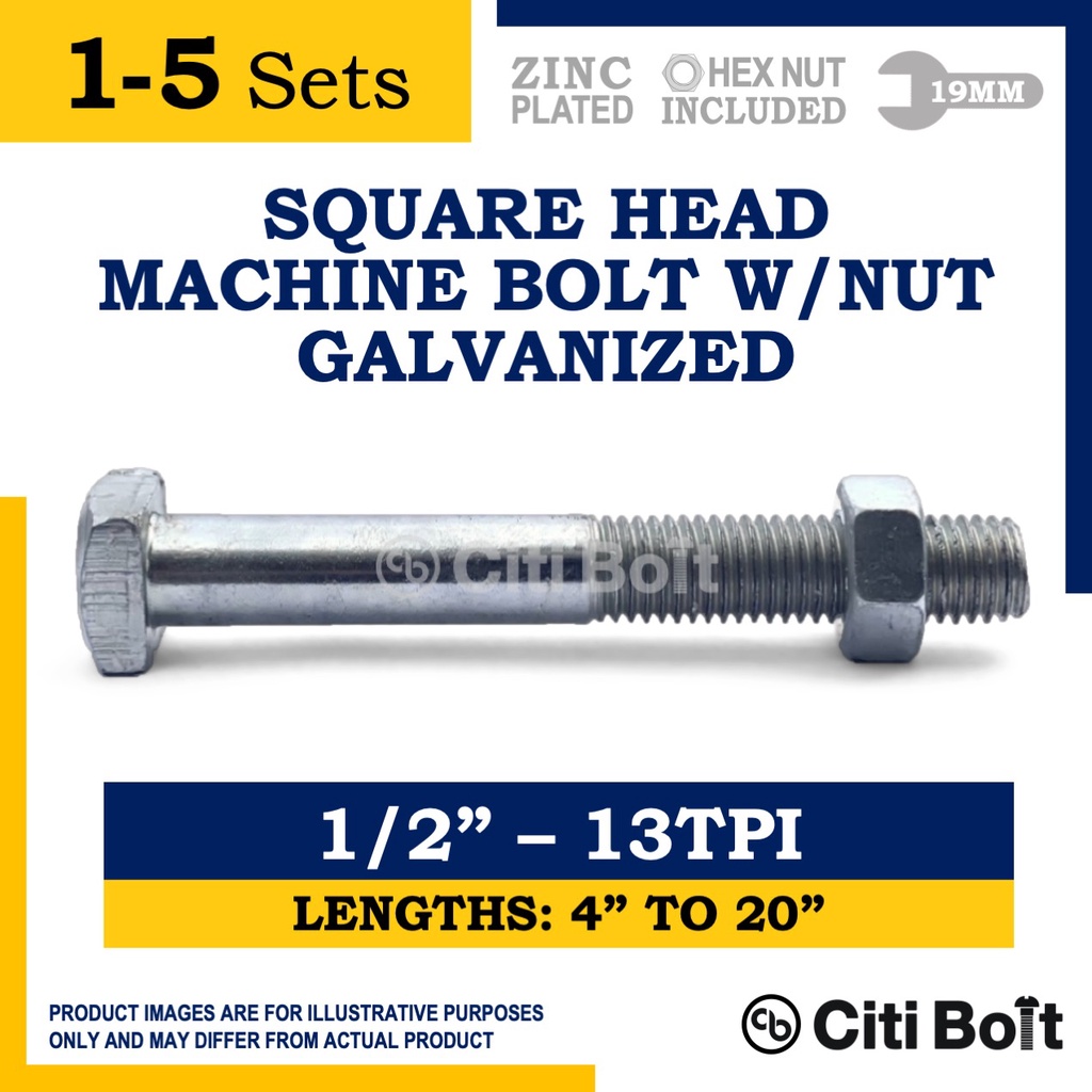 1/2"-13 X 3/4" Conquest A307 Grade A Fully Threaded Hex Bolt - Hot Dip Galvanized