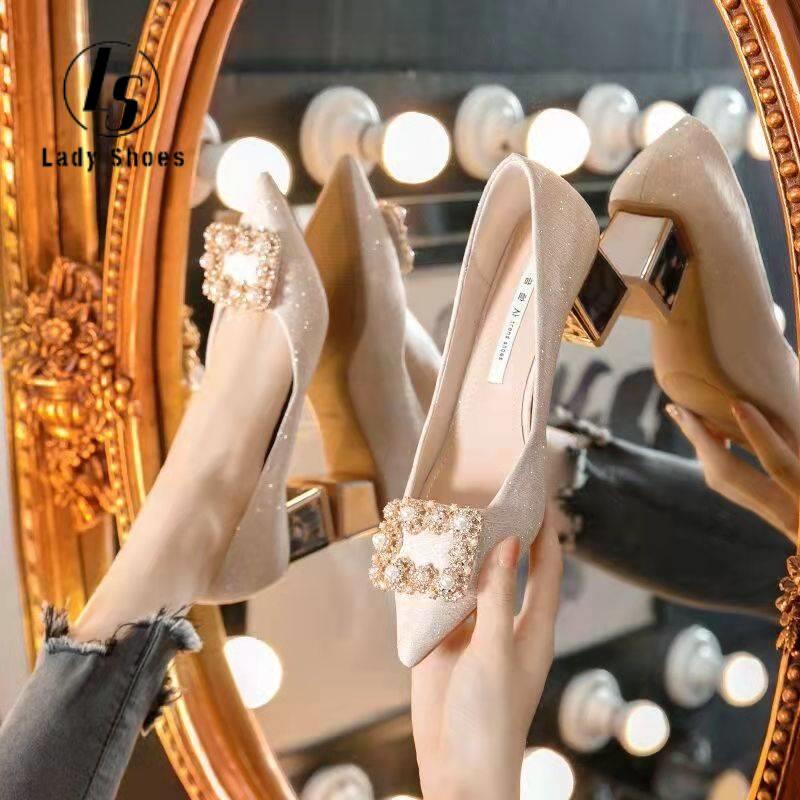 2 inches heels school shoes for women French small thick with high the