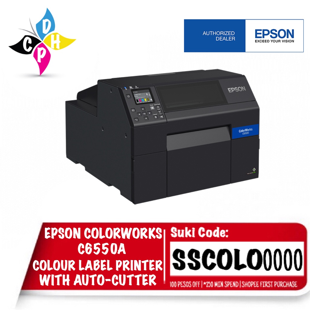 Epson ColorWorks C6550A Colour Label Printer with AutoCutter Shopee