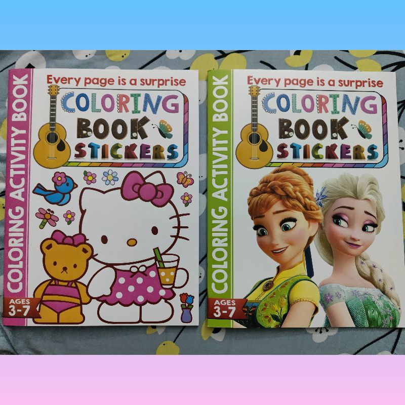 Coloring / Colouring Activity Book with 2 sticker sheets | Shopee ...