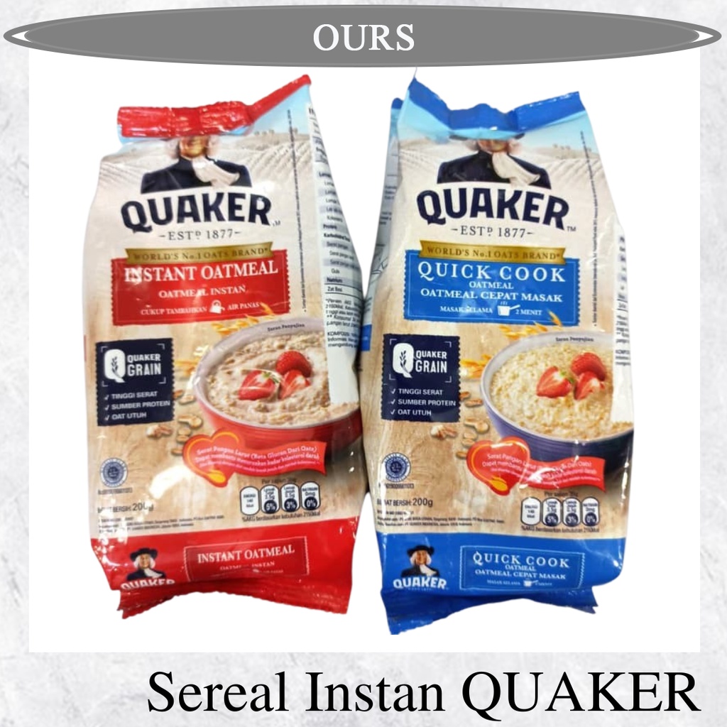 QUAKER Instant Cereal / Quick Cooking Oatmeal OURSHOPNOW | Shopee ...