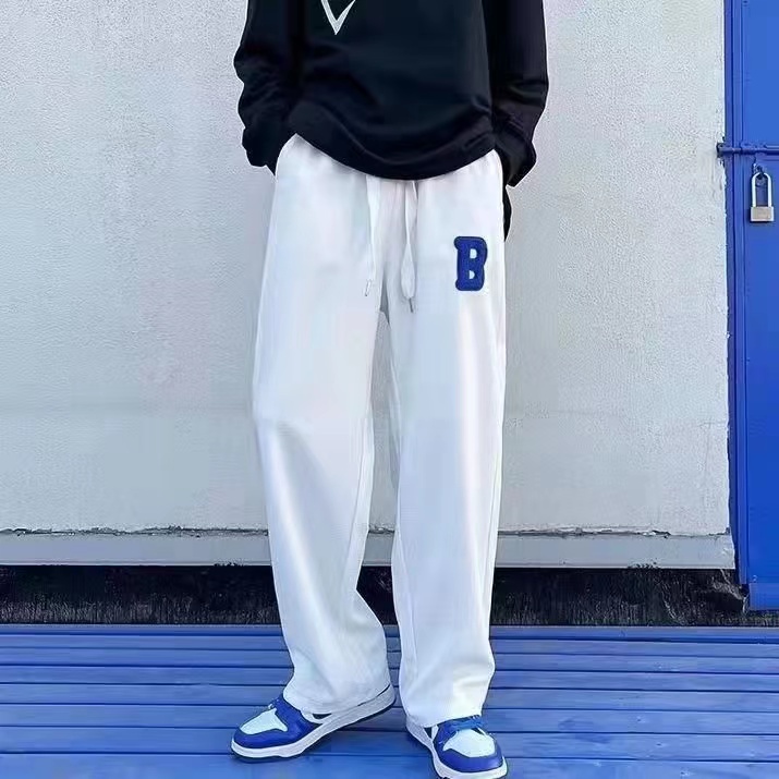 lalafox] LALA PATTERN WIDE SWEAT PANTS - WHITE Sweatpants