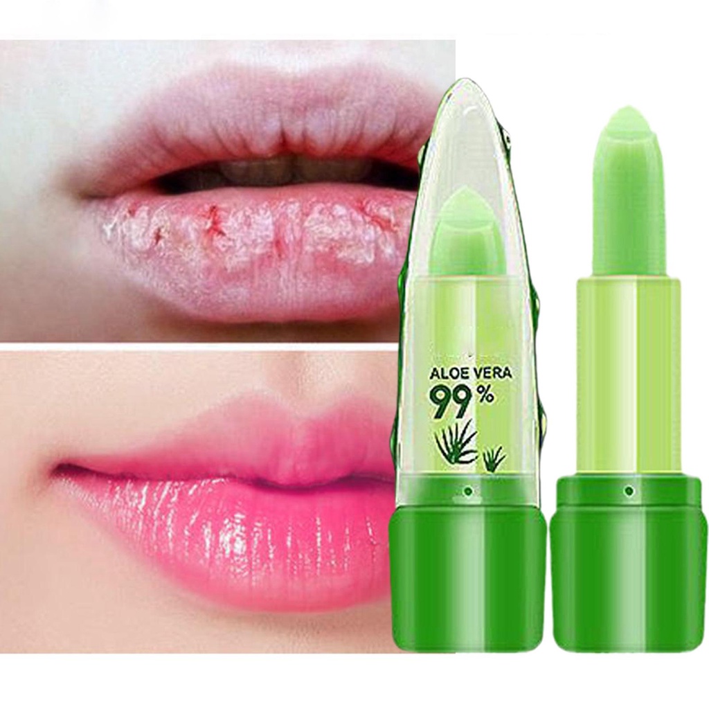 Natural 99% Aloe Vera Gel Lipgloss Temperature Change Lock Color ...