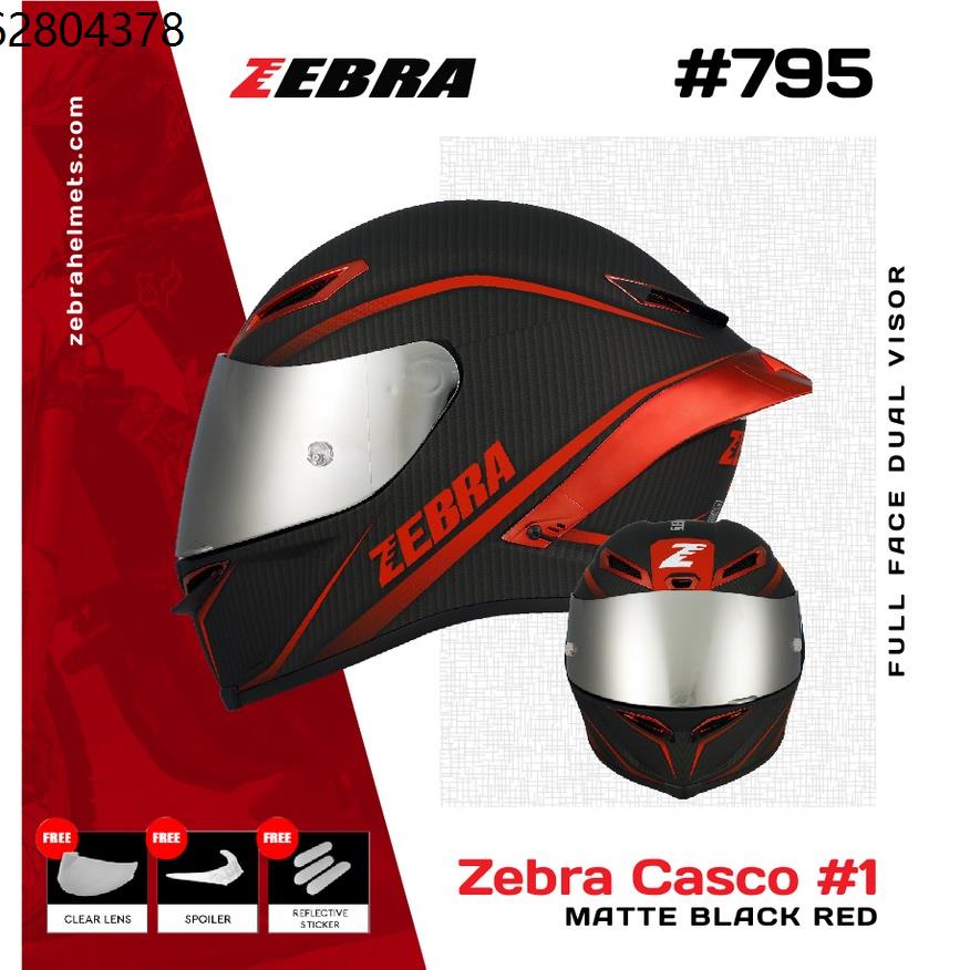evo helmet full face dual visor Zebra 795 Men's Full Face Motorcycle