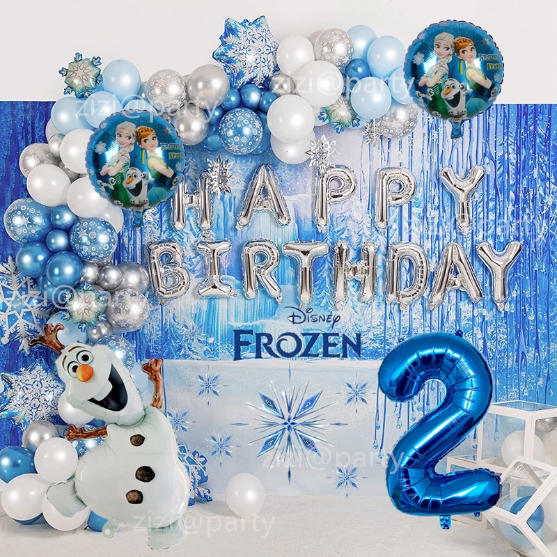 1Set Ice Snow Frozen Theme Balloons Garland Arch Kit Snowflake Foil