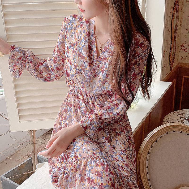 Korean Dress Women Chiffon 2026.korean dress women dress pink dress casual dress long sleeve dress ...