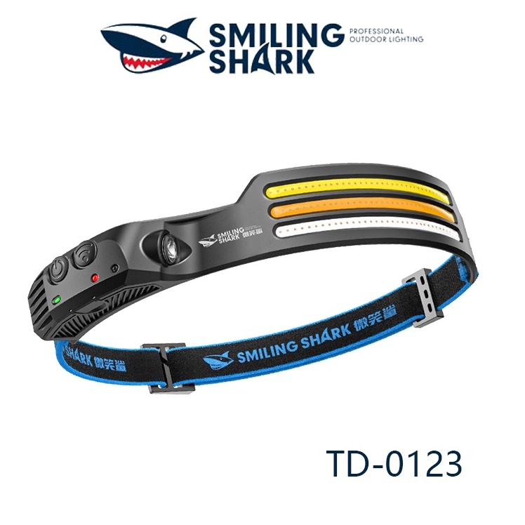 Smiling Shark Headlight Rechargeable Waterproof COB Head Flaslight ...