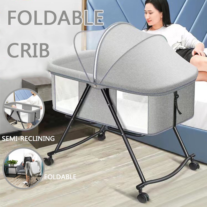 Folding Crib for Baby Foldable crib removable cradle bed baby bed anti