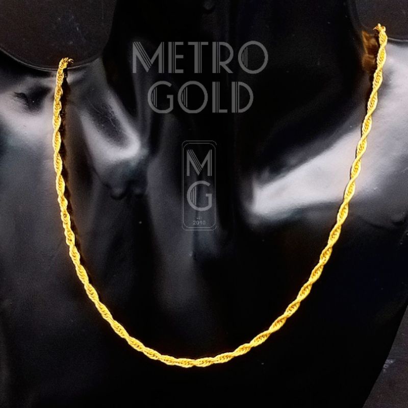 24K HK Gold Rope Chain Necklace 20 inches | Shopee Philippines