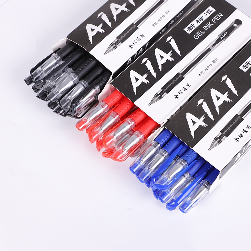 H&L 12pcs 0.5mm bullet neutral pen Standard gel pen fountain pen AA