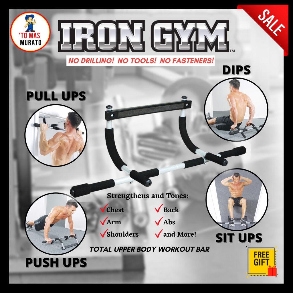 ♀(W/ FREEBIES) Iron Gym Body Portable Workout bar Total Upper Body