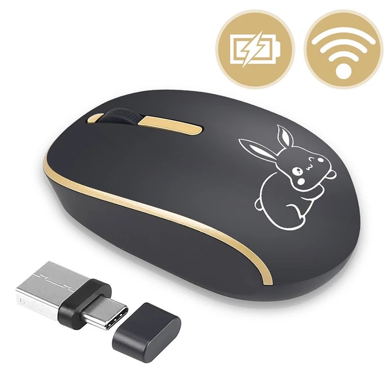 2.4GHZ Type C Wireless Mouse USB C Mice for Macbook Pro USB Low Noise Ergonomic Computer Silent