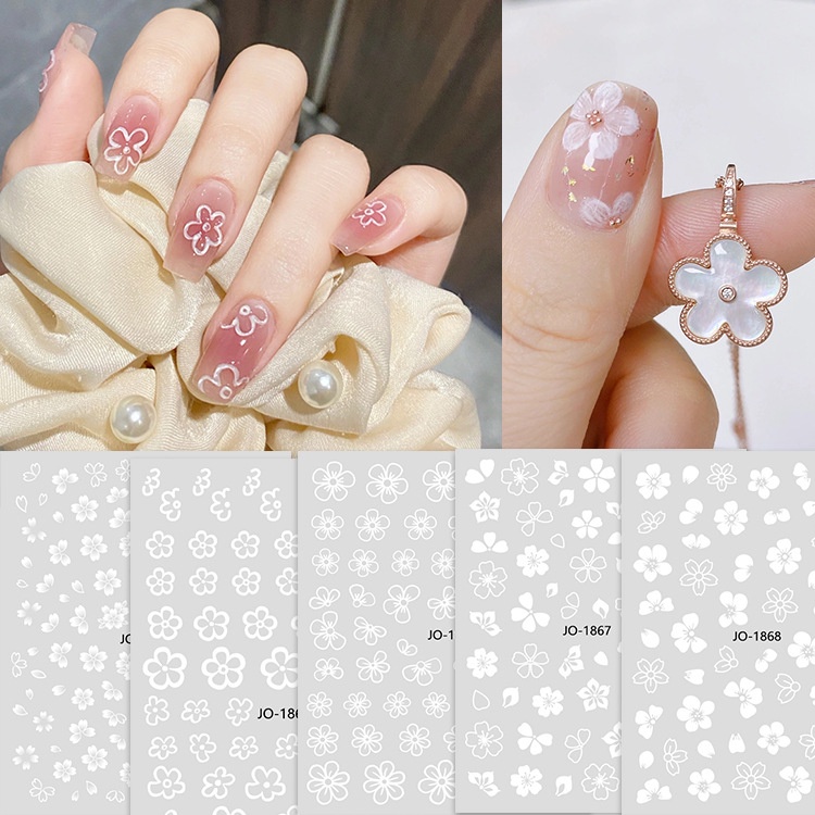 OsNailmall Nail Art Flower Stickers Nail Sliders Simple Floral Design